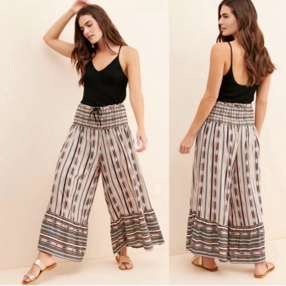 Anthropologie Maeve smocked pants
